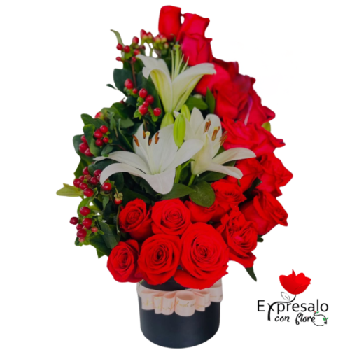 Elegante Box con Rosas en Escala