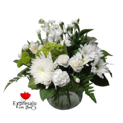 Pecera en Flores Blancas